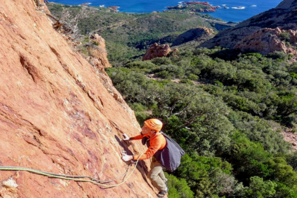 climbing over the sea on the French Riviera